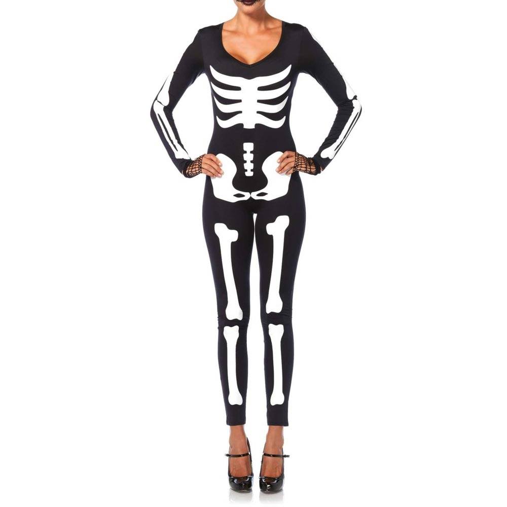 Leg Avenue - Skeleton Catsuit Costume - Noir/Blanc Product image